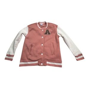 SPARKLE & FLY Pink Letterman Jacket Girls XL 14 16 A Logo California State